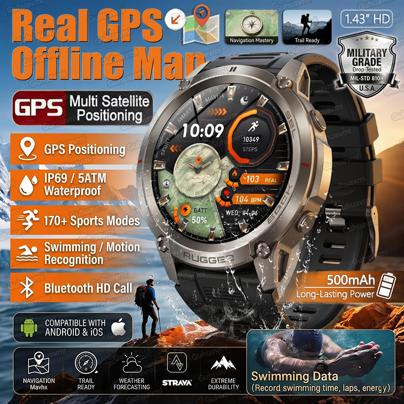 Smartwatch Health Watches For Men - 2026 New GPS Smartwatch for Men