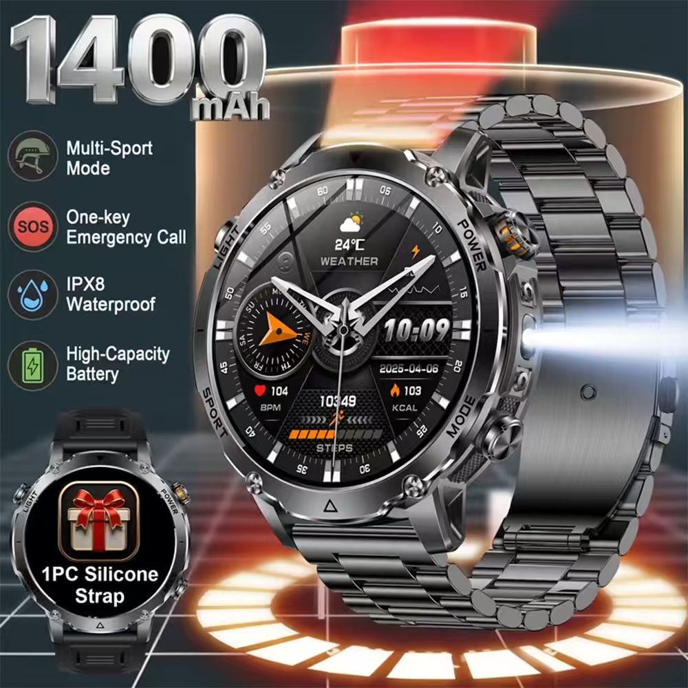 Smartwatch Watches For Men Digital - 2026 New Built-in 1400mAh Super Large
