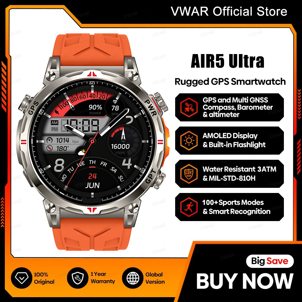 Watch Vs Amazfit - 2025 New VWAR Air5 Ultra GPS