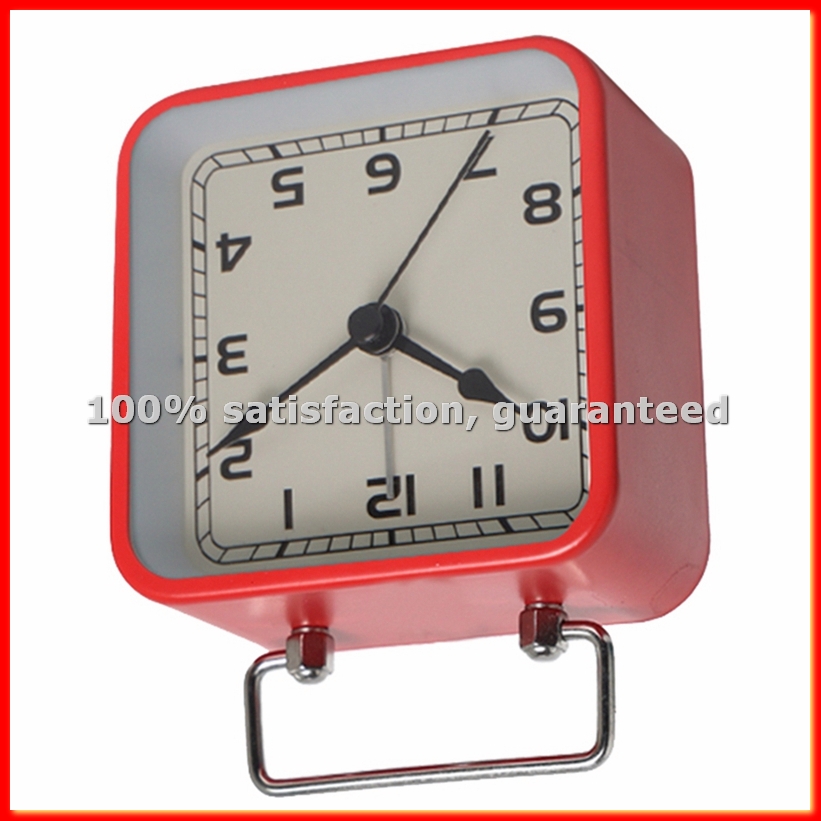 Watch Es - Small Metal Square Alarm Clock Desktop