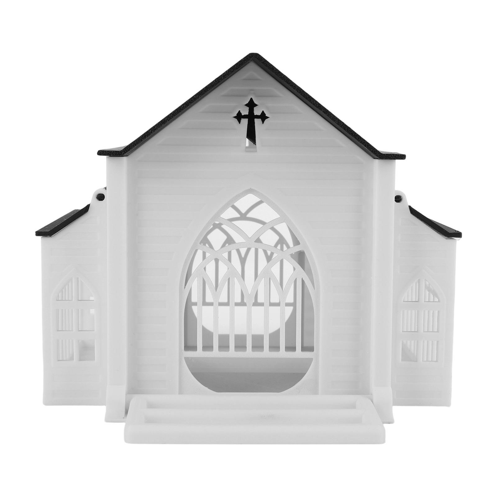 Watch Es - Church-Shaped Metal Bird Feeder with Light