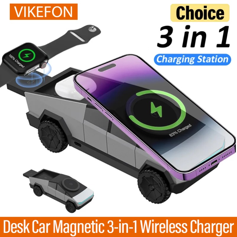 Watch Es - VIKEFON Desk Car Magnetic 3-in-1 Wireless