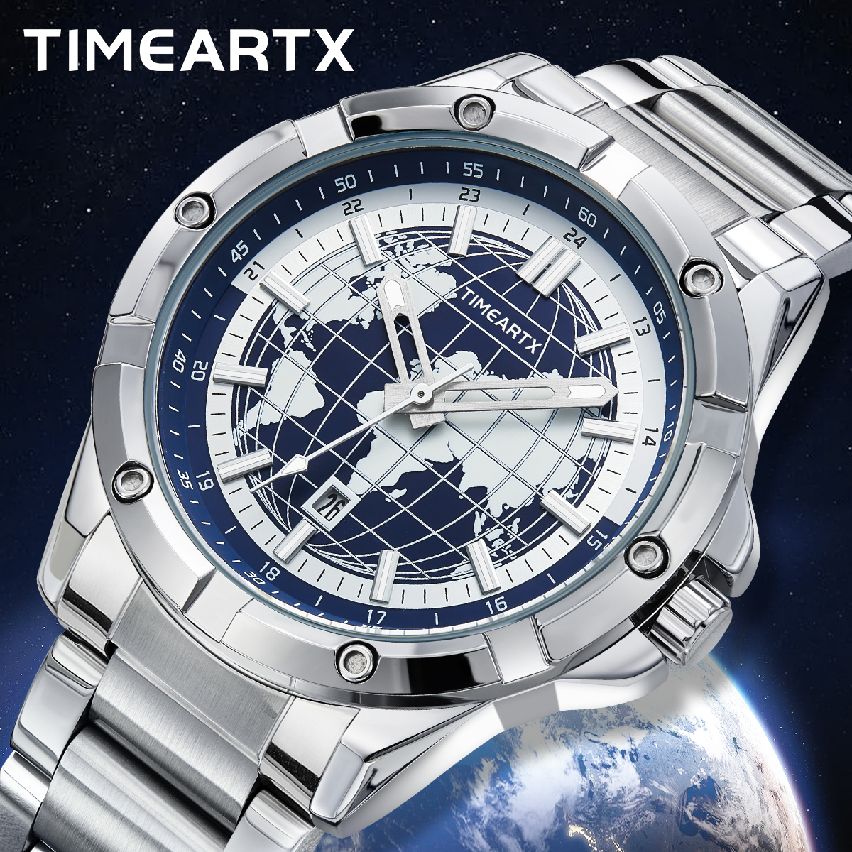 Smartwatch Watches Brands For Men - TIMEARTX Brand Man Watch Earth Dial