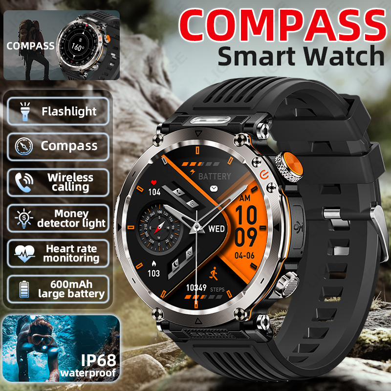 Watch Smartwatch - New Military Outdoor Smartwatch Men Heart