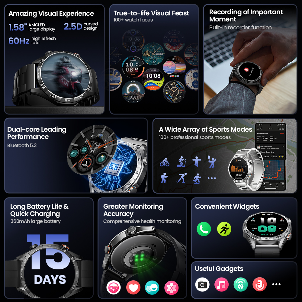 HAYLOU Solar 5 Voice Calling S - Smartwatch Watches For Men Digital avis et prix