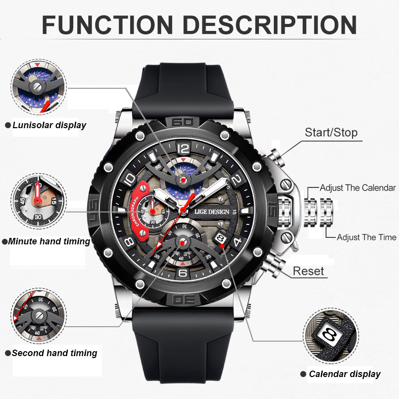 LIGE Top Brand Luxury Men Watc - Smartwatch Watches Brands For Men avis et prix