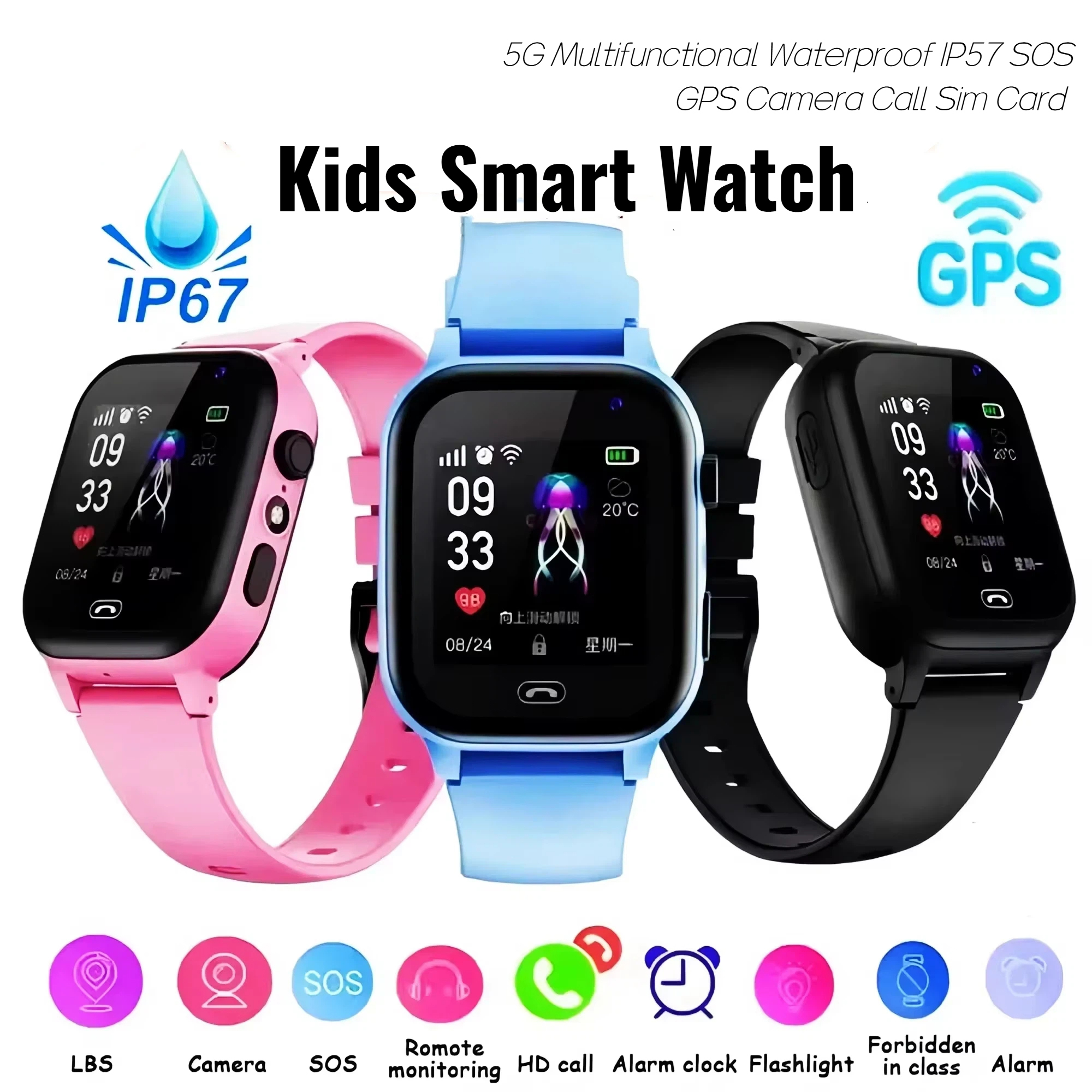 Lenovo Kids Smart Watch 5G GPS - Smartwatch Watches For Kid Boy With Alarm avis et prix