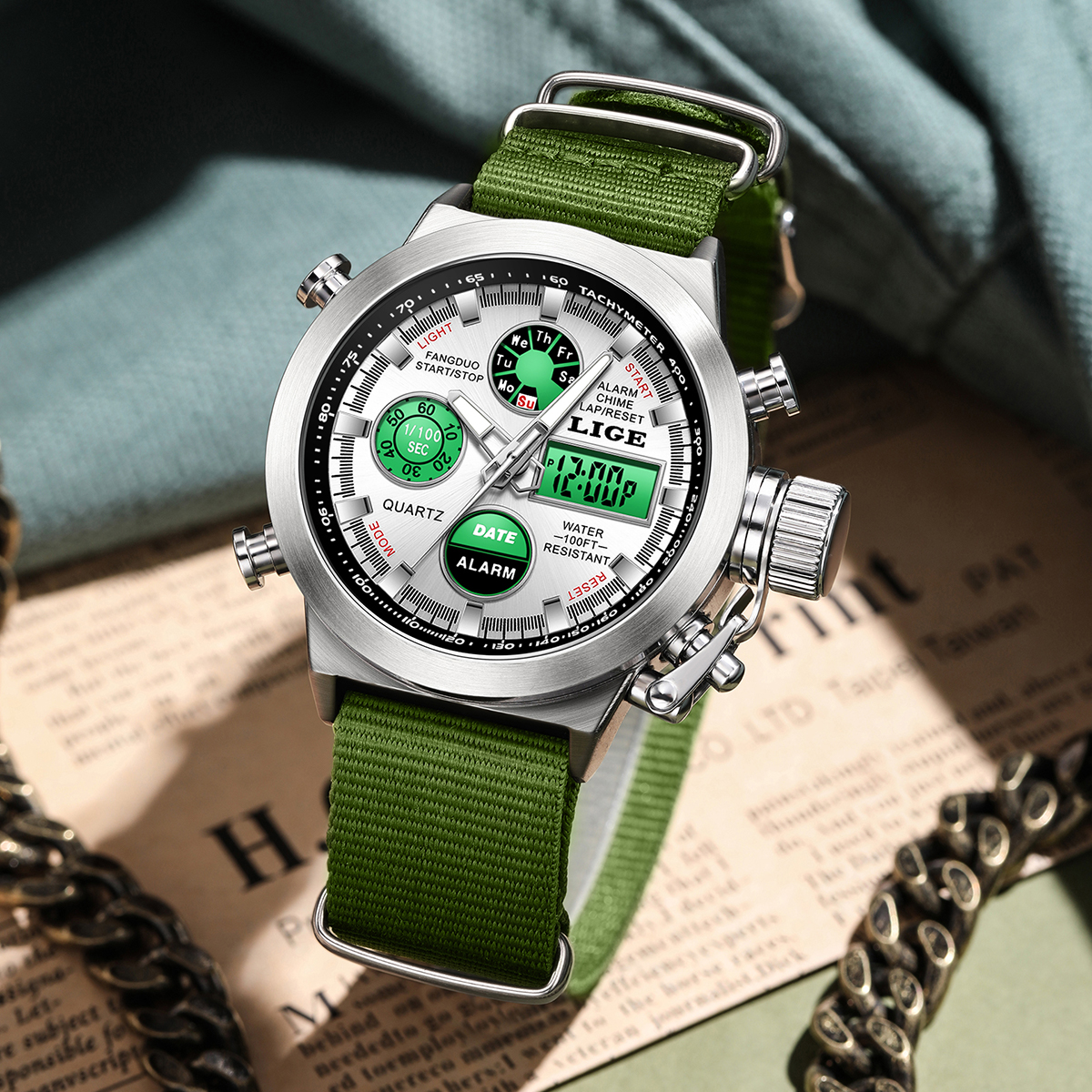 LIGE Men Big Brand Dual Time D - Smartwatch Watches Brands For Men avis et prix