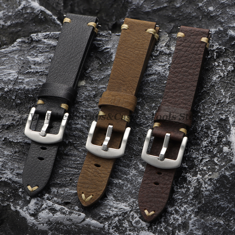 Genuine Cowhide Watch Strap 20 - Smartwatch Vintage Watches For Women avis et prix