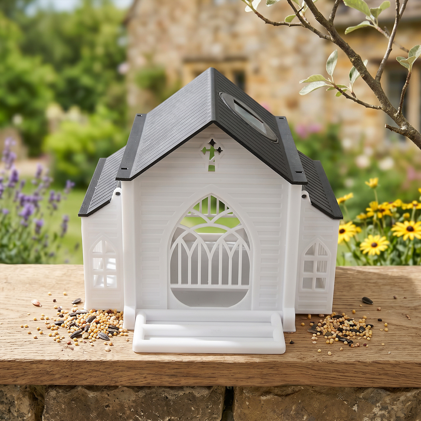 Church-Shaped Metal Bird Feede - Watch Es avis et prix