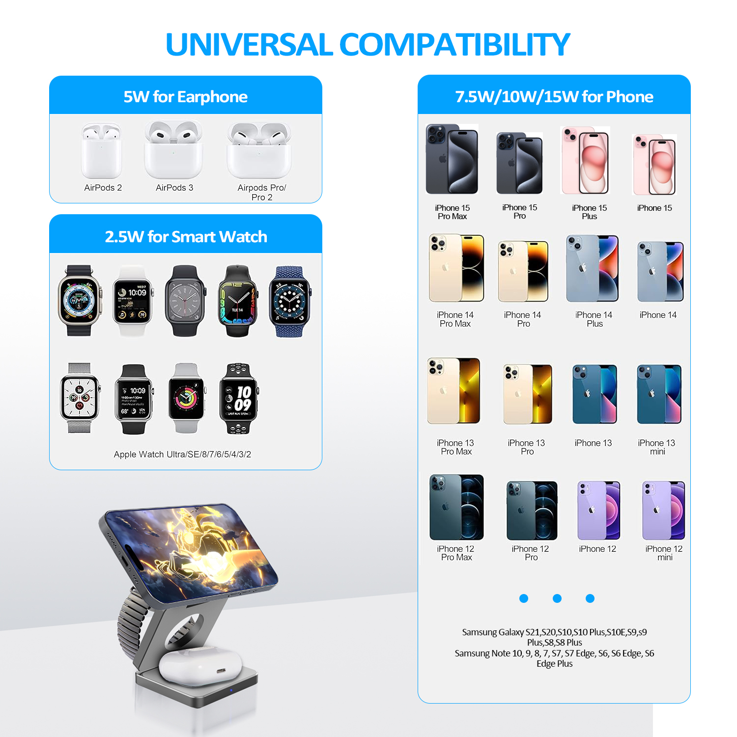 15W 3 in 1 Magnetic Wireless C - Watches Smartwatch Samsung avis et prix