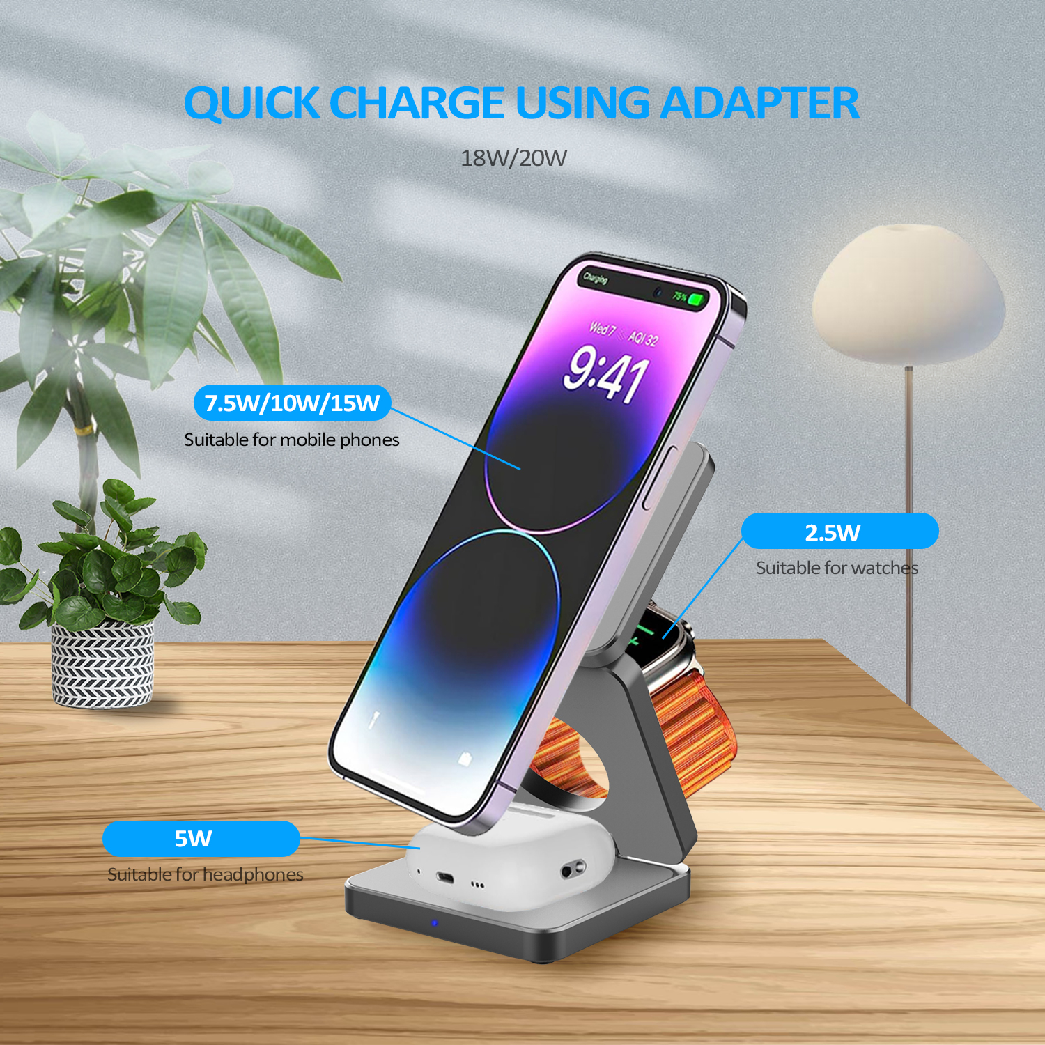 15W 3 in 1 Magnetic Wireless C - Watches Smartwatch Samsung avis et prix