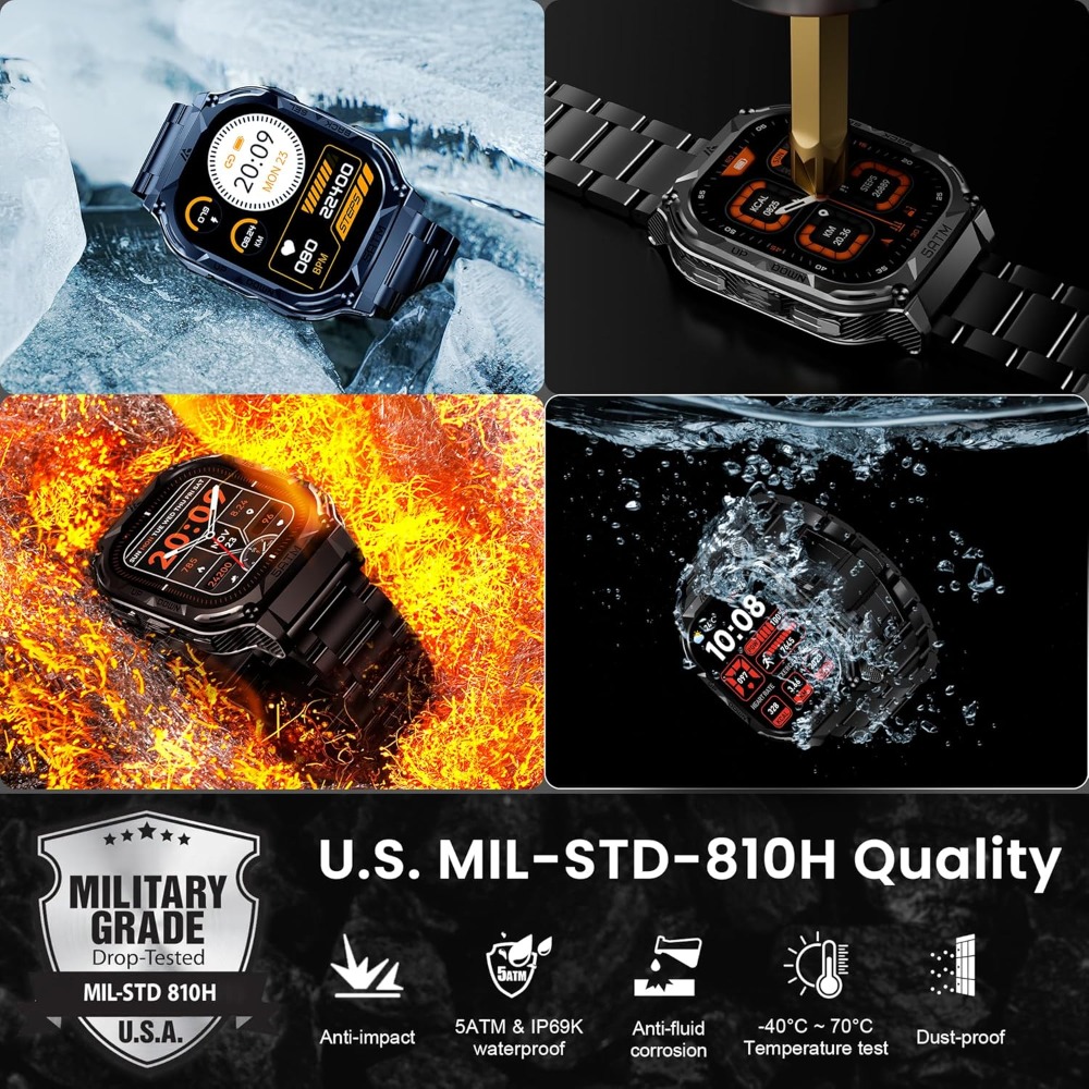 GPS Smart Watch for Men, 1.96