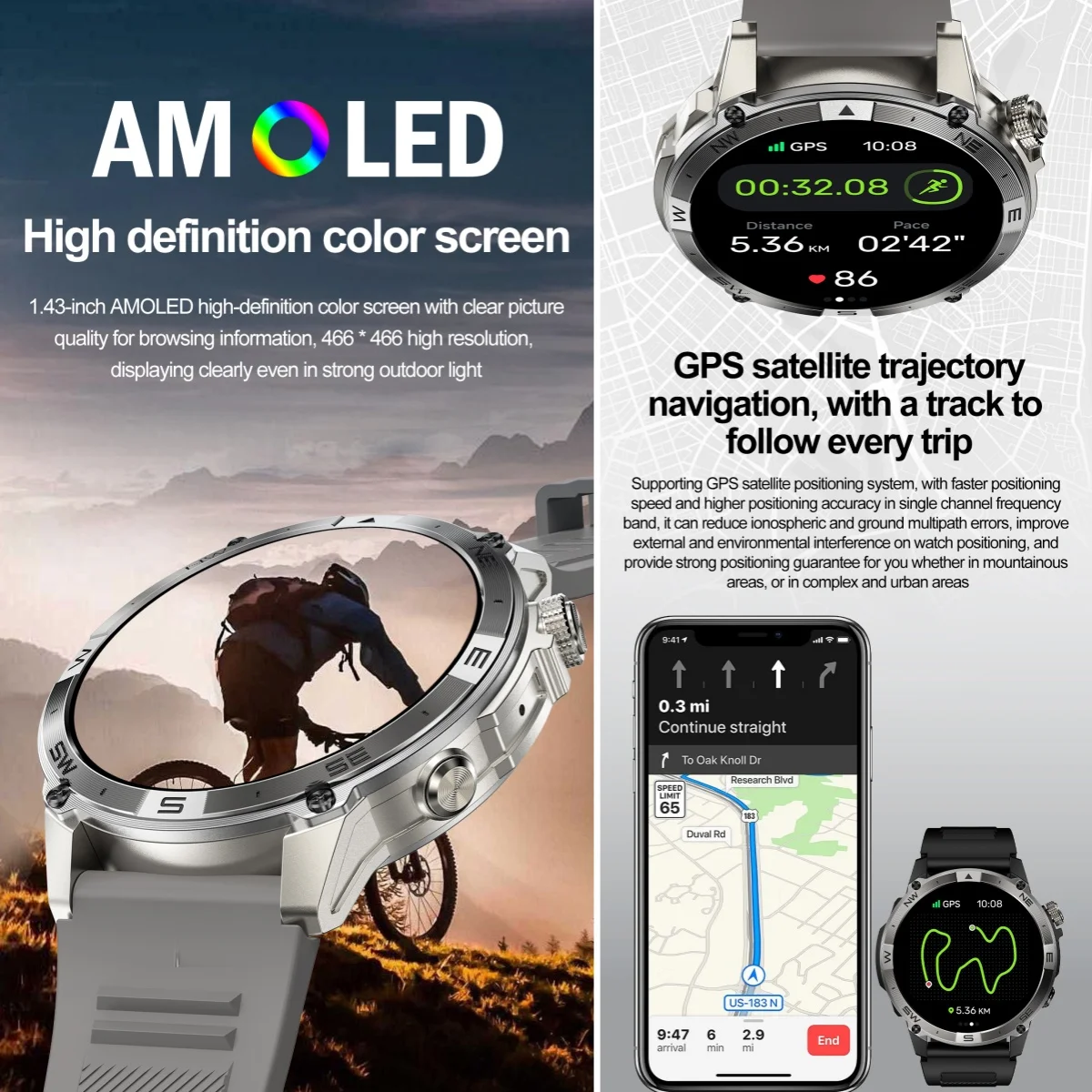 VWAR GPS Smart Watch 1.43” HD  - Watch Vs Amazfit avis et prix