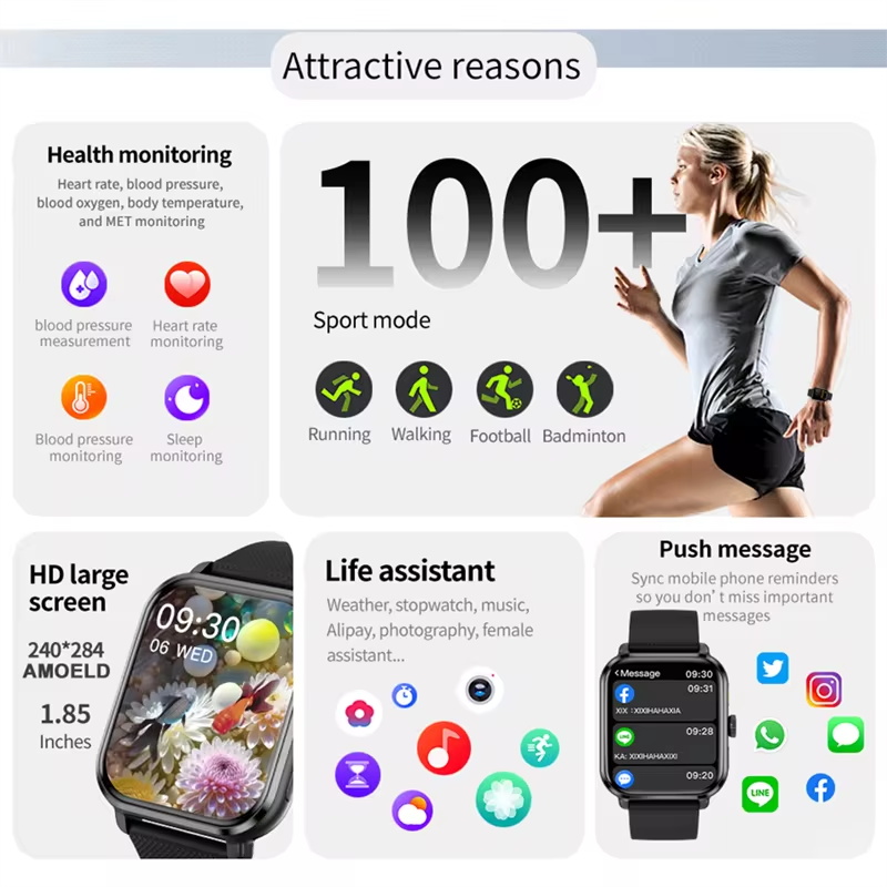 2026 New High end Sports Fitne - Smartwatch Health Watches For Men avis et prix