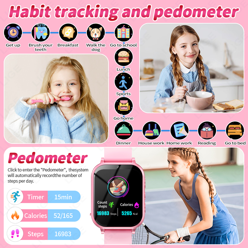 LIGE Children's Smart Watch Gi - Smartwatch Watches For Kid Boy With Alarm avis et prix
