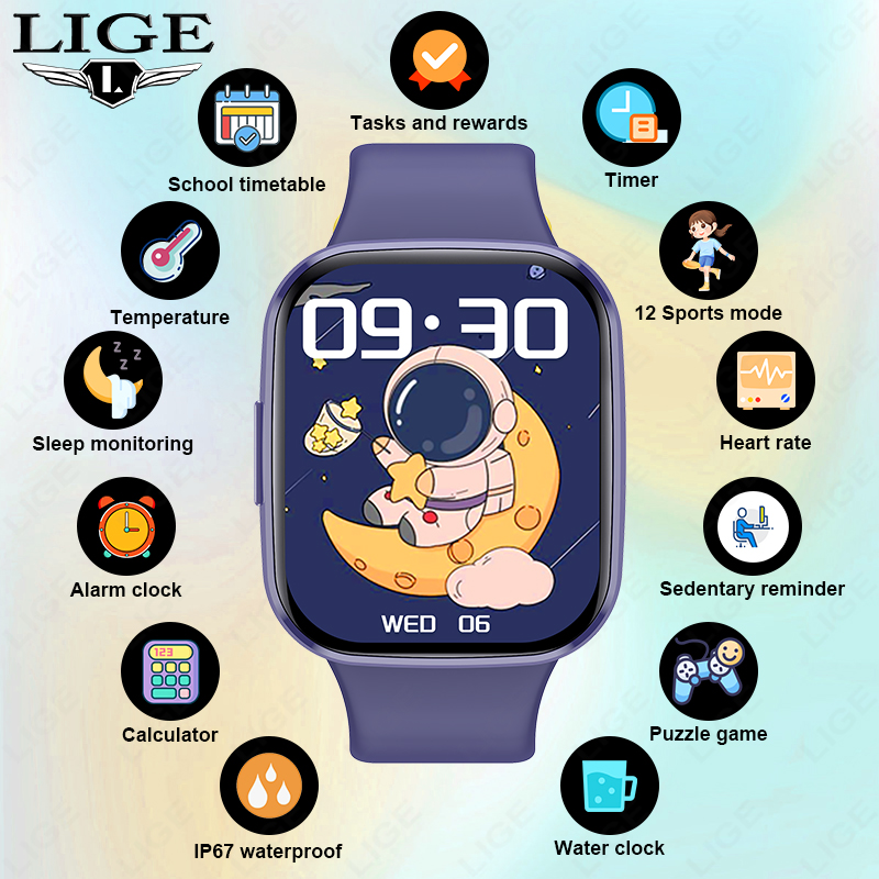 Lige Children Smart Watch Wome - Smartwatch Digital Watches For Boys avis et prix