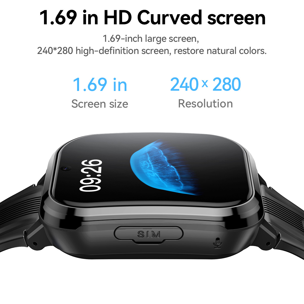 HOCO Y108 1.69inch HD LCD Curv - Smartwatch Watches For Kid Boy With Alarm avis et prix
