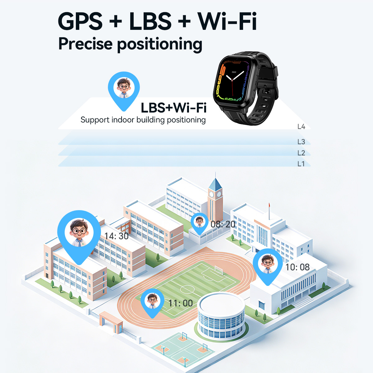 HOCO Y108 1.69inch HD LCD Curv - Smartwatch Watches For Kid Boy With Alarm avis et prix